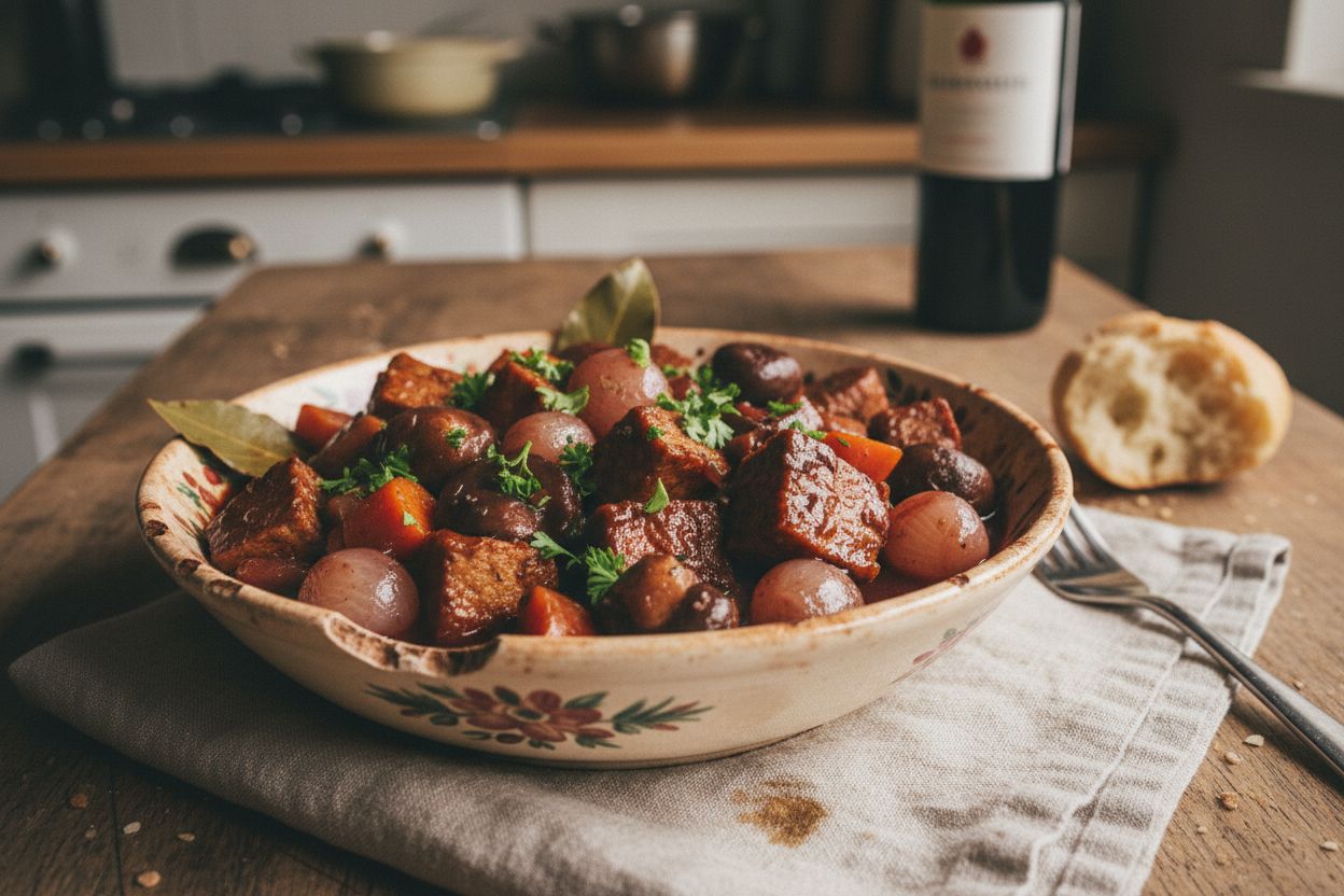 Seitan bourguignon terminé