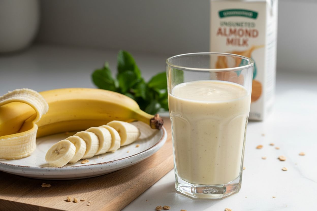 Smoothie banane et lait d’amande terminé