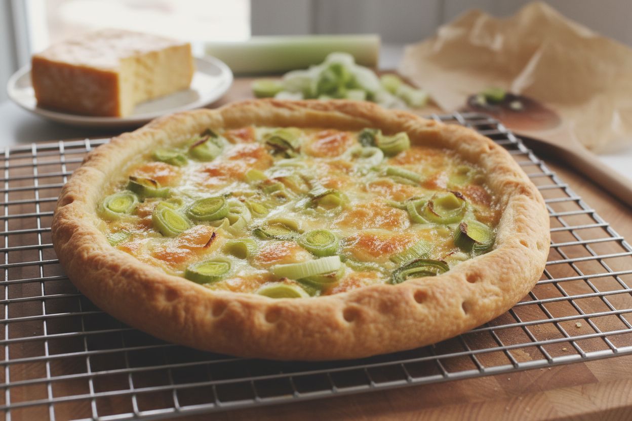 Tarte au maroilles et poireaux terminé