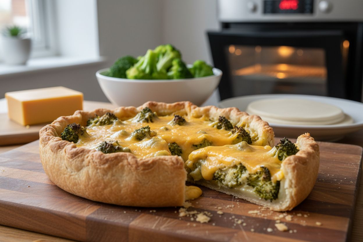 Tourte au cheddar et brocoli terminé