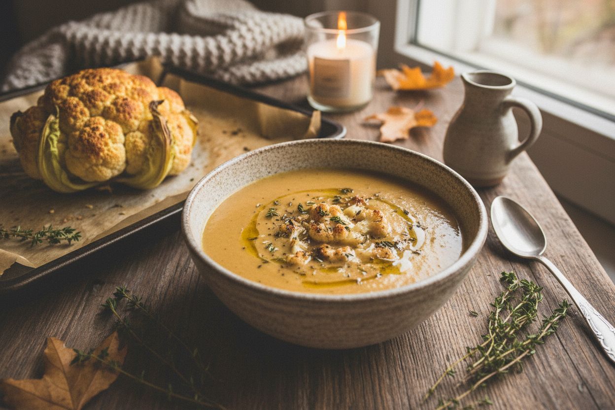 Velouté de chou-fleur rôti terminé