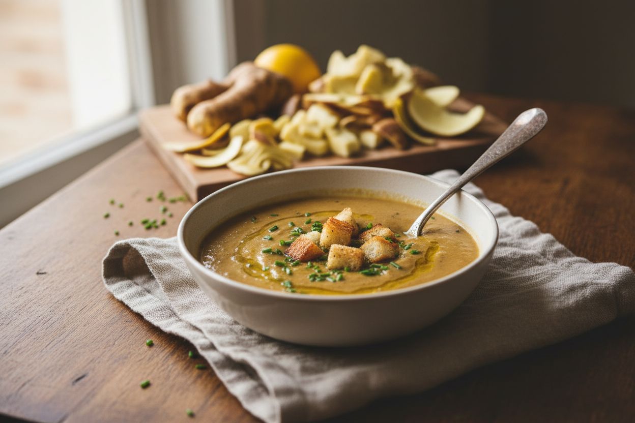 Velouté de topinambours terminé