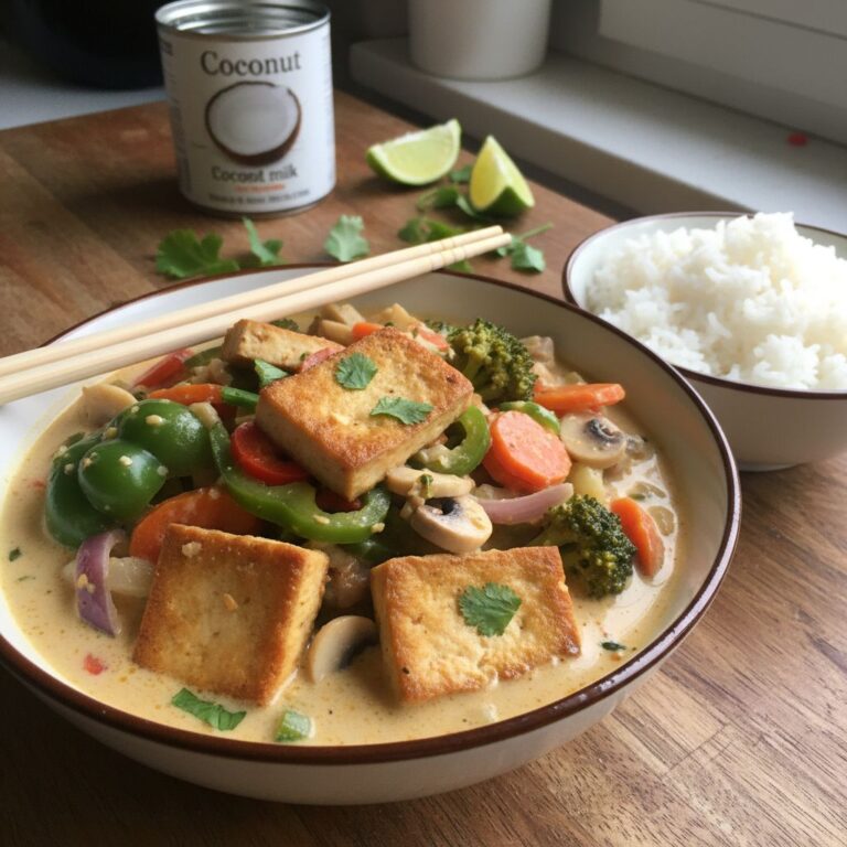 Curry thaï express : recette facile, légumes croquants et tofu doré