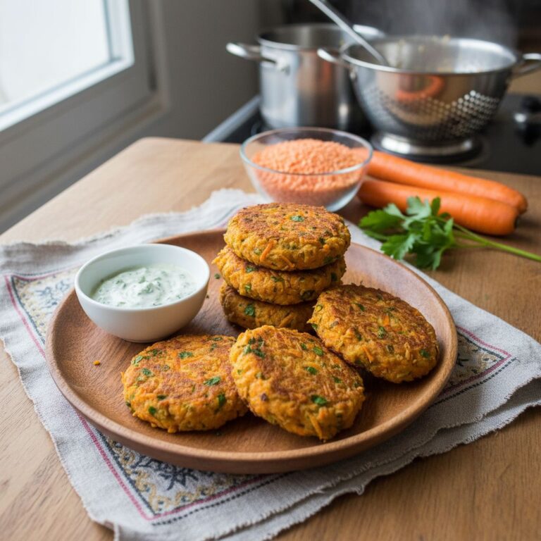 Galettes lentilles carottes Protéines légères Vitamines Energie