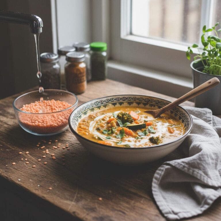 Curry Lentilles Corail Lait Coco Recette Facile Végétarien