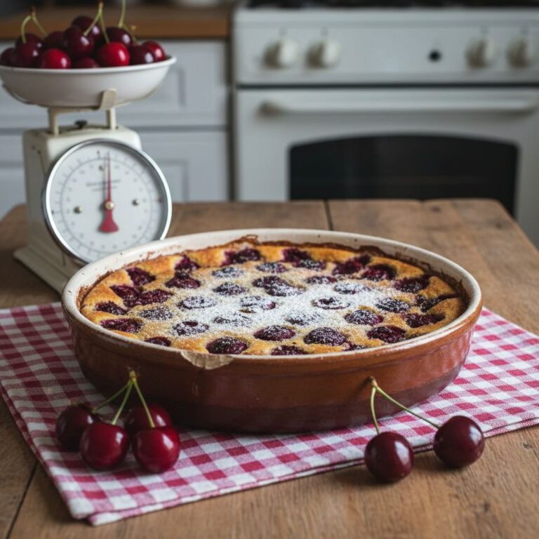 Clafoutis aux cerises recette facile traditionnelle Clafoutis cerises onctueux dessert estival gourmand Clafoutis aux cerises secret réussite texture parfaite Clafoutis cerises maison astuces variante delice