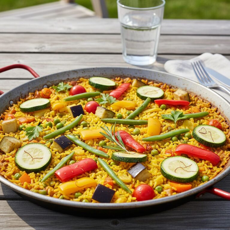Paella végétarienne: recette facile et savoureuse aux légumes frais