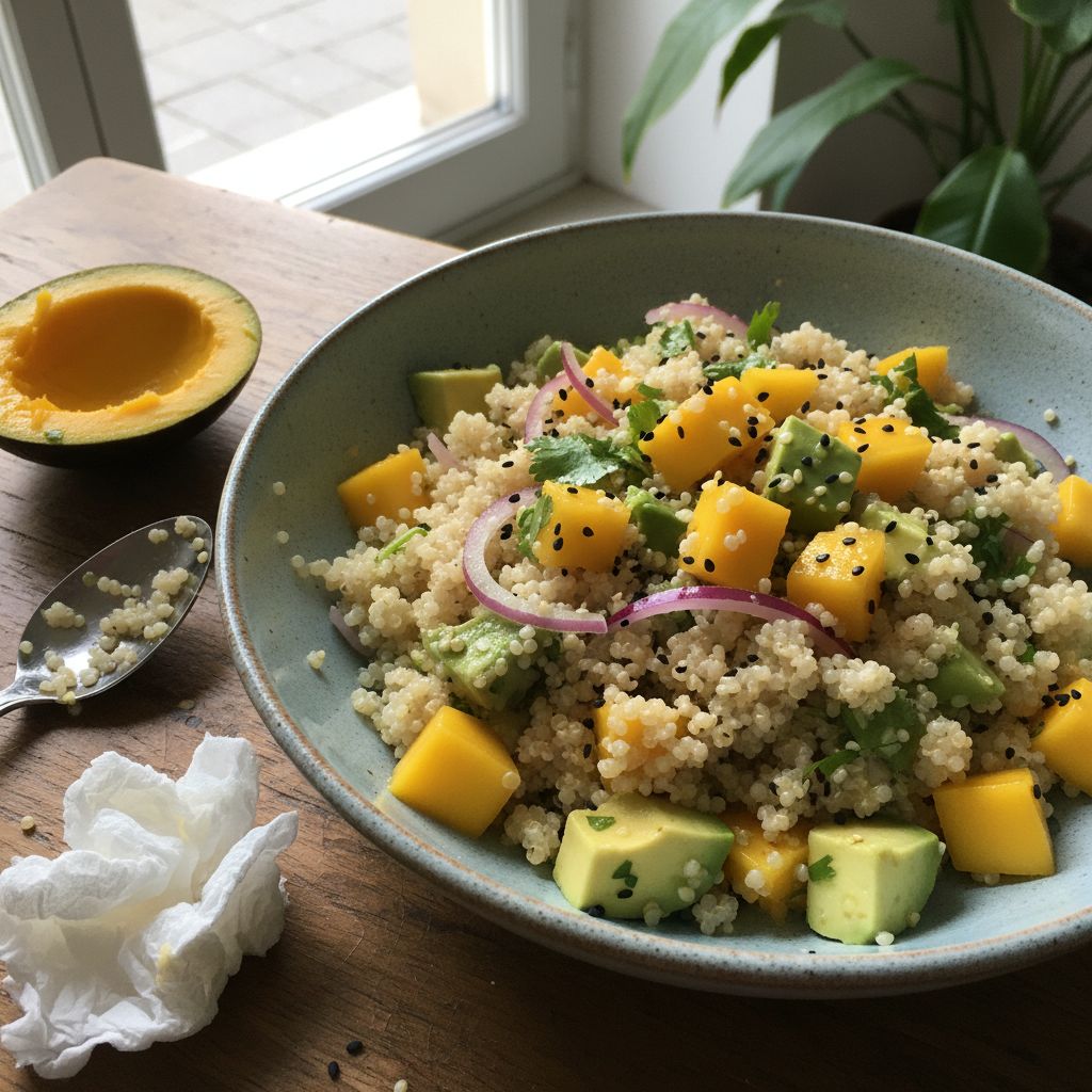 Salade de quinoa, mangue et avocat