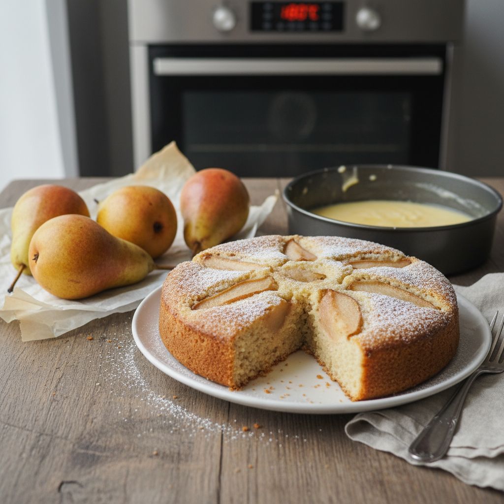 Gâteau fondant aux poires