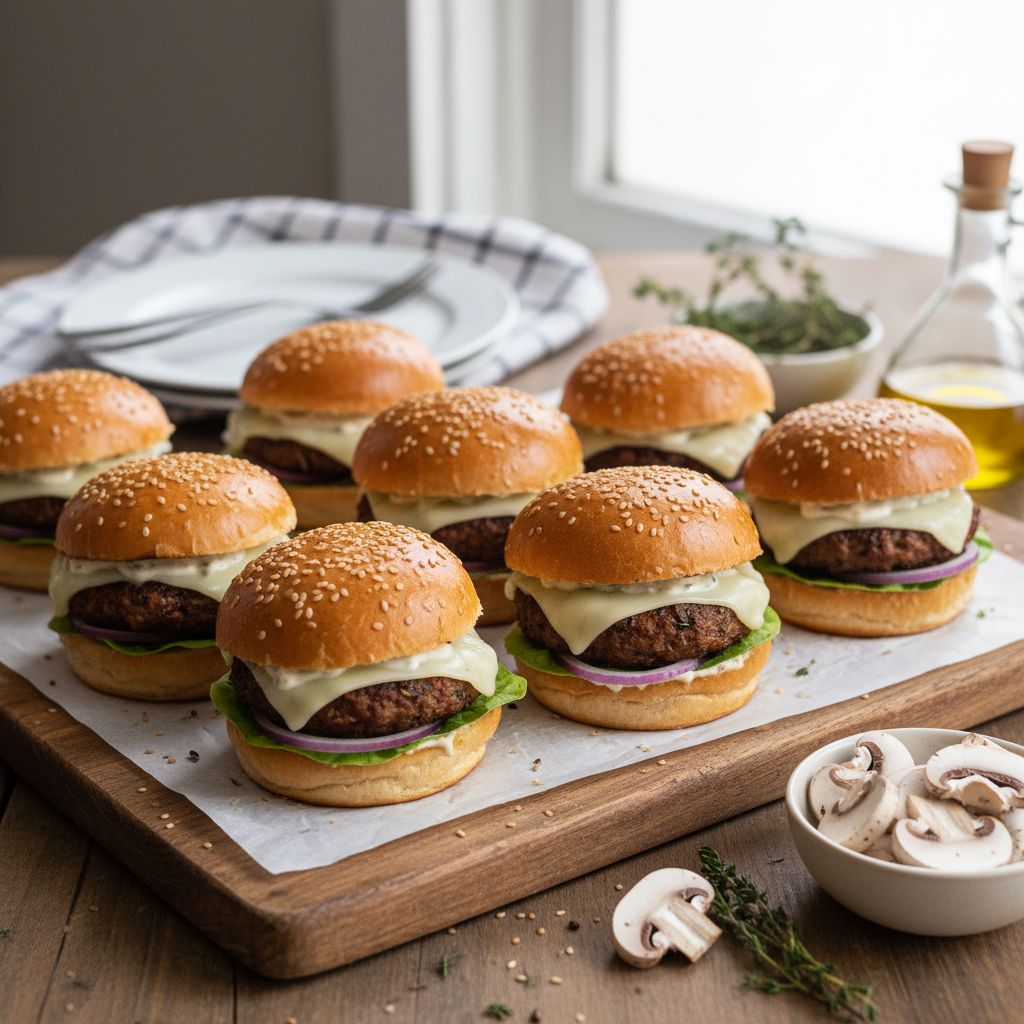 Mini burger vegetarien champignons