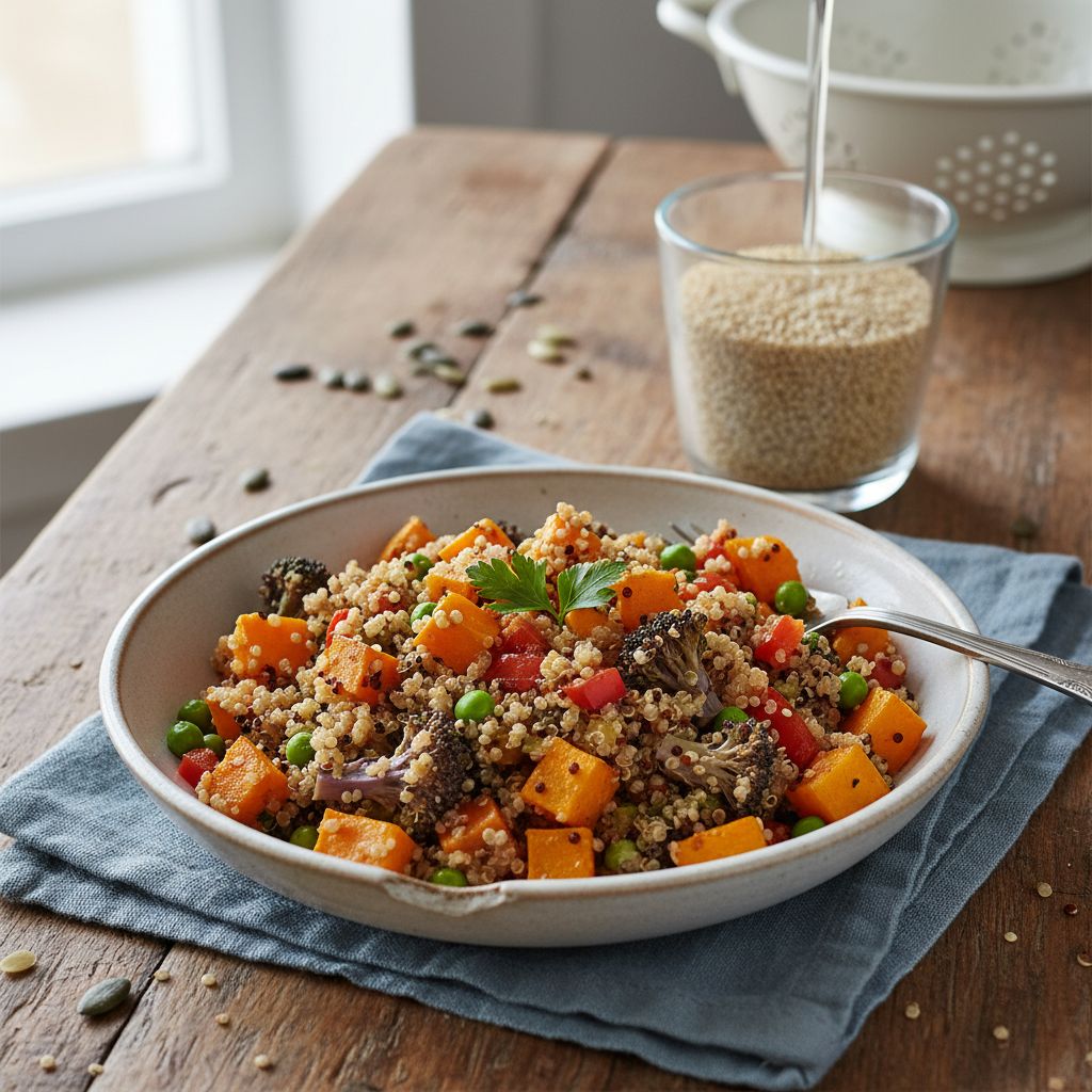 Quinoa potiron petits legumes