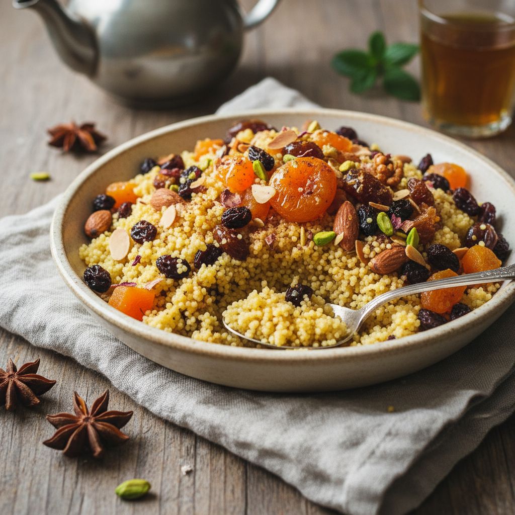 Couscous sucré aux fruits secs terminé