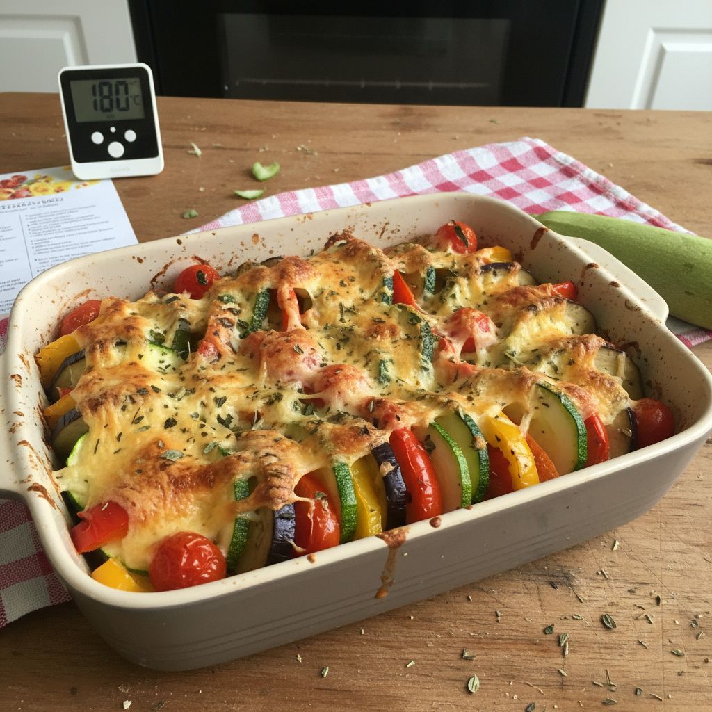 Gratin legumes fromage vegetal terminé