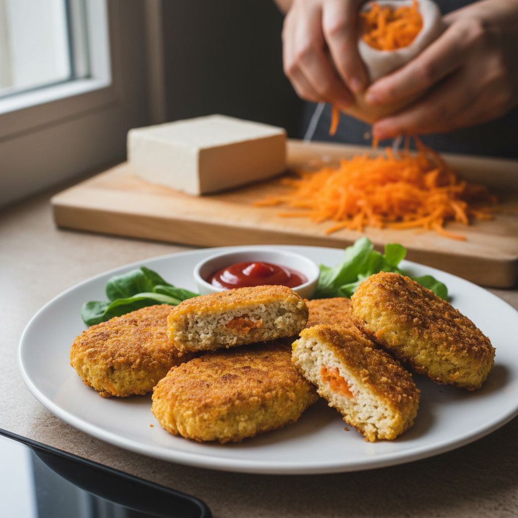Nuggets vegetales tofu carottes terminé