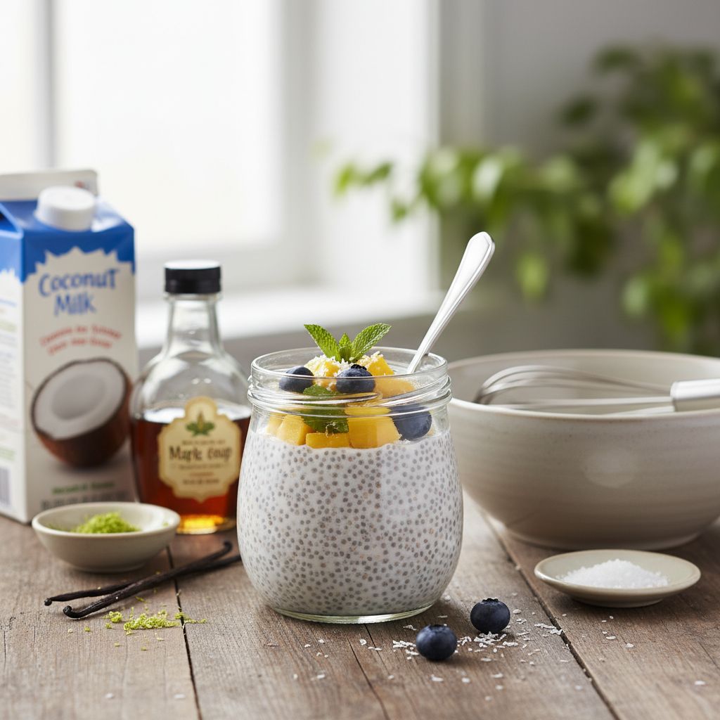 Pudding de chia au lait de coco terminé
