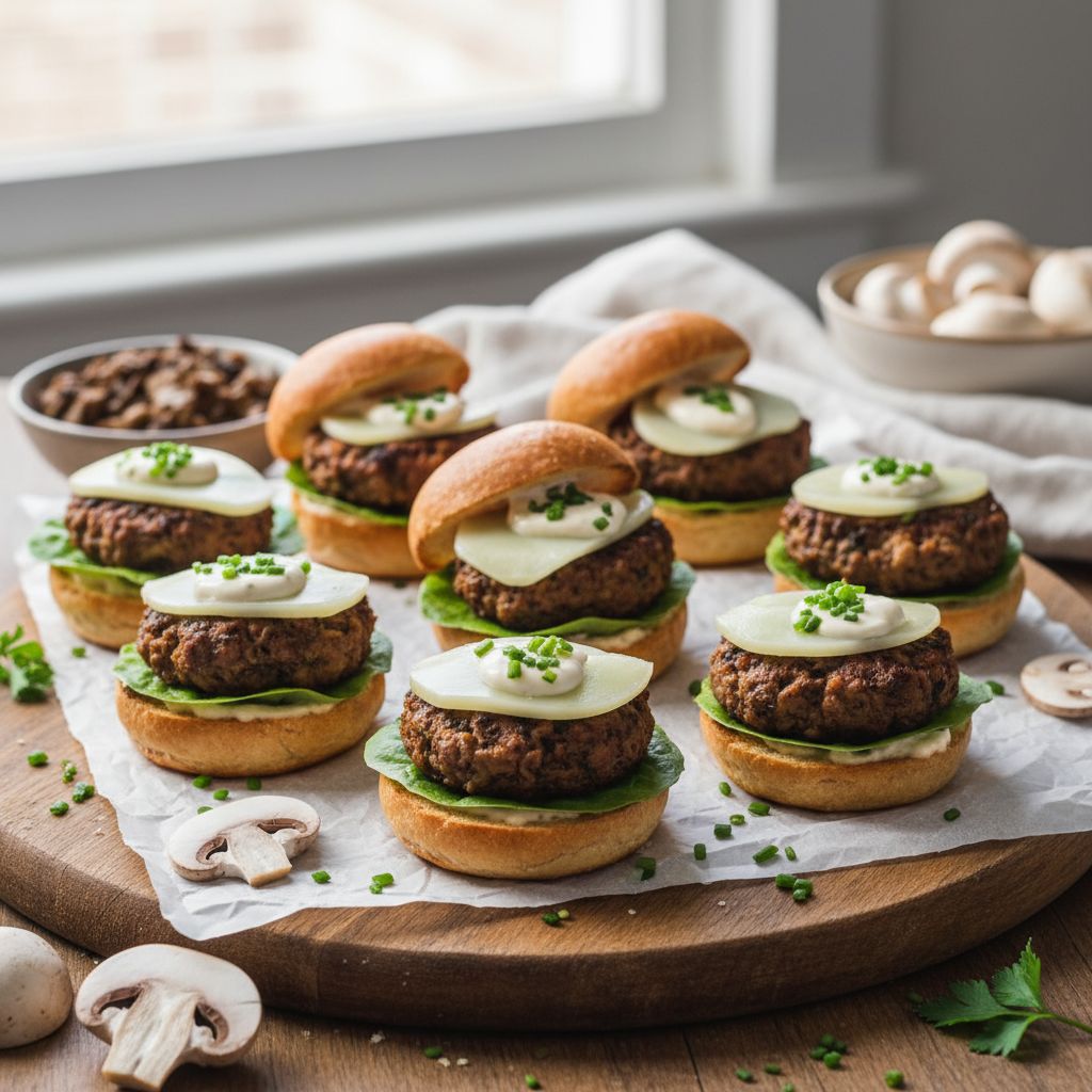 Mini burger vegetarien champignons terminé