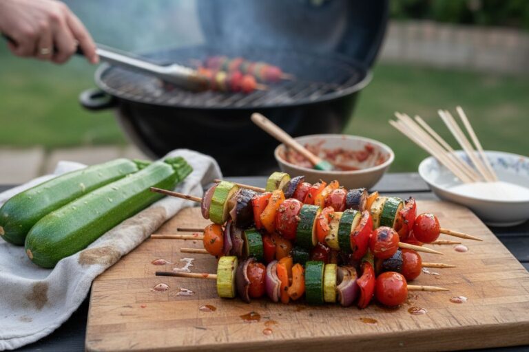 Brochettes Légumes Grillés Marinés Recette Végétarienne Barbecue Gourmand