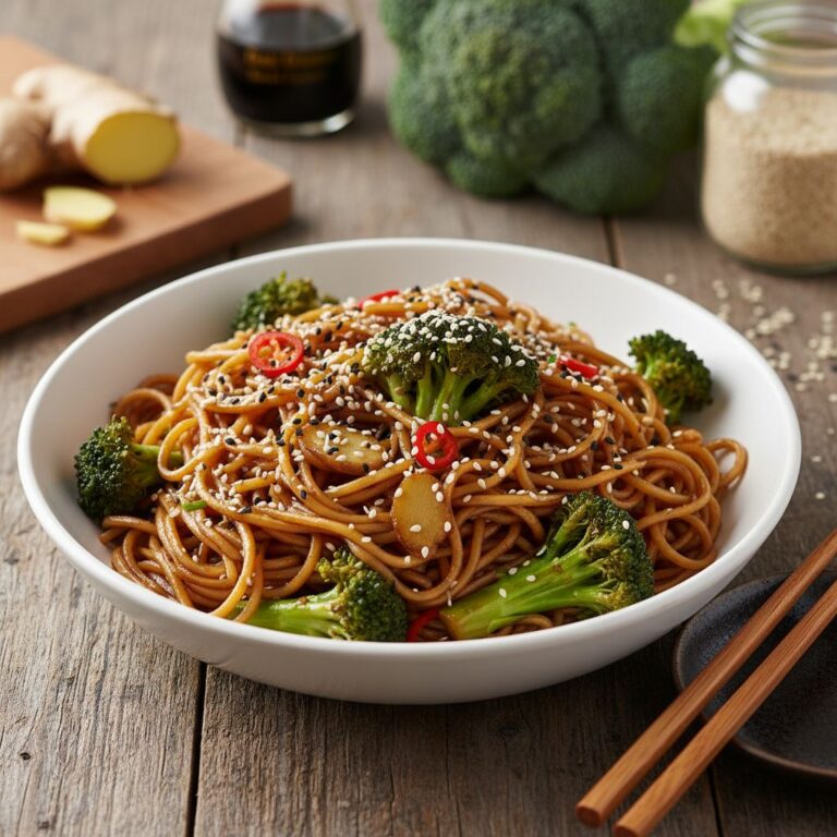 Nouilles Sautées Sésame Gingembre Recette Wok Végétarienne Facile