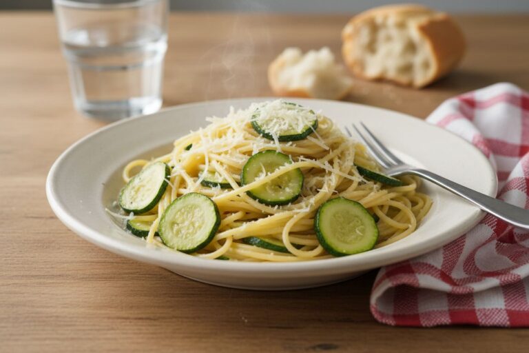 Spaghettis Courgettes Parmesan Recette Facile Vegetarienne