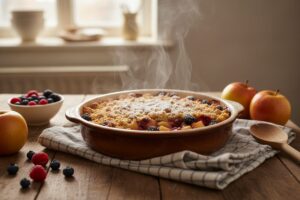Crumble pommes fruits rouges