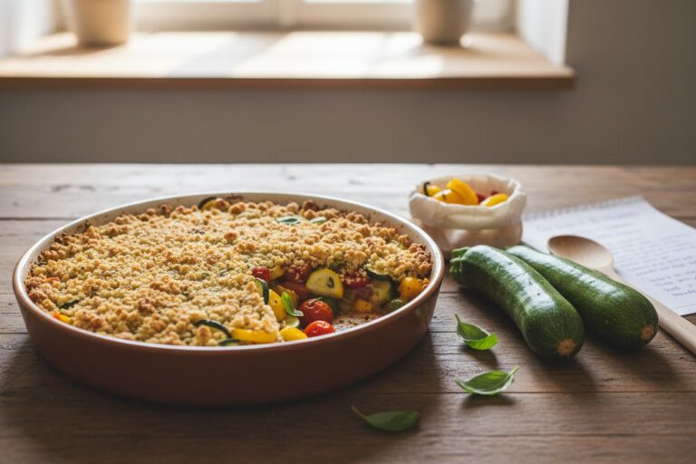 Crumble Légumes d'Été Recette Végétarienne Gourmande et Facile