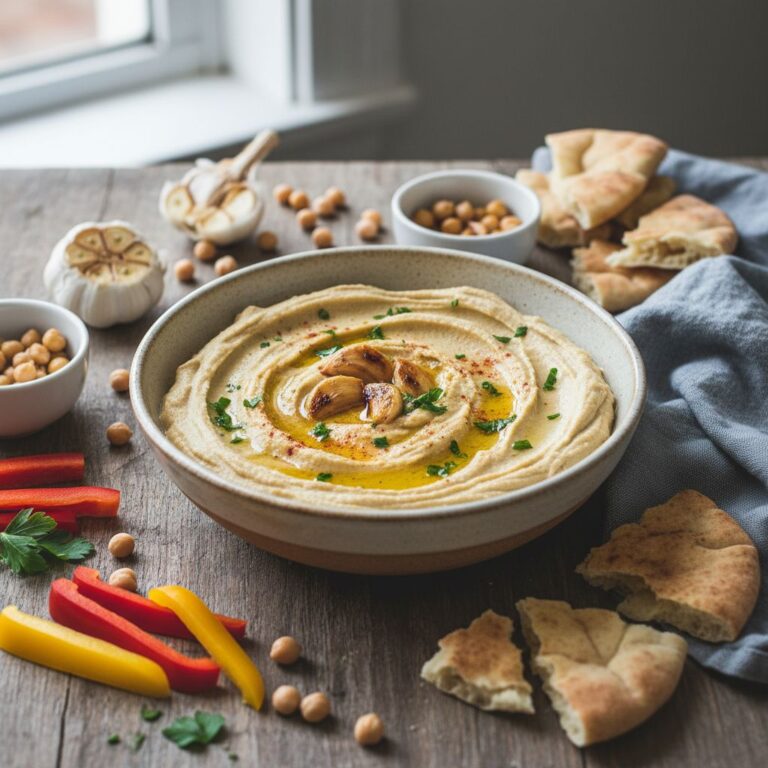 Houmous ail confit onctueux recette apéro protéinée