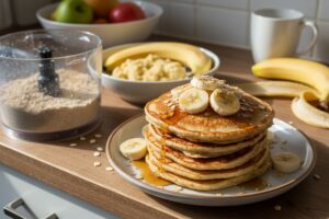 Pancakes vegan banane-flocons d’avoine (sans sucre ajouté)
