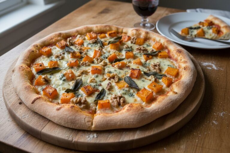 Pizza courge gorgonzola noix automne recette facile