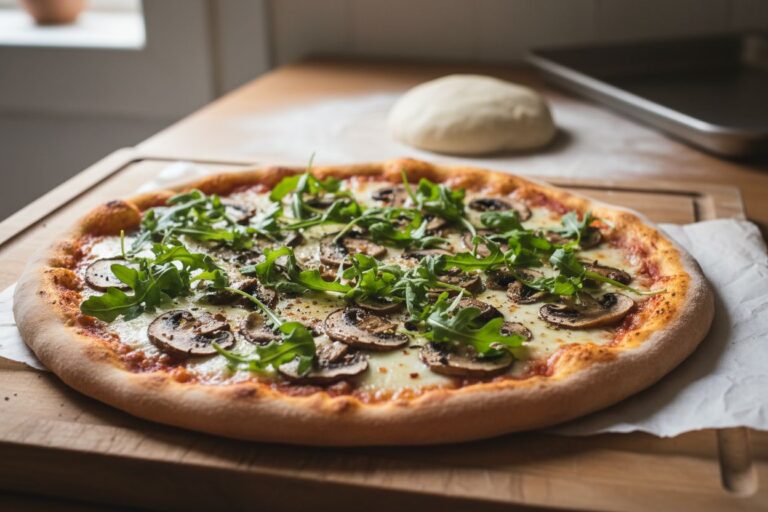 Pizza Champignons Roquette Recette Végétarienne Gourmande et Facile