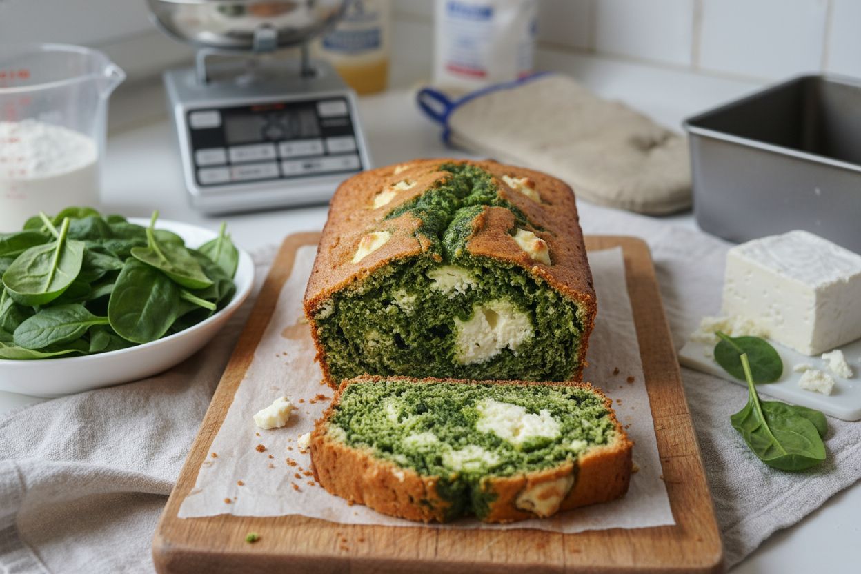 Cake marbré salé (épinards et chèvre)