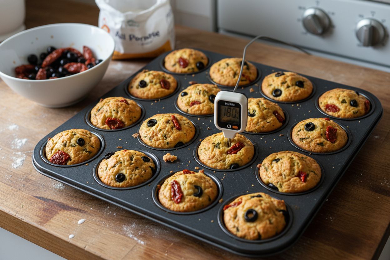 Mini cakes salés aux olives et tomates séchées