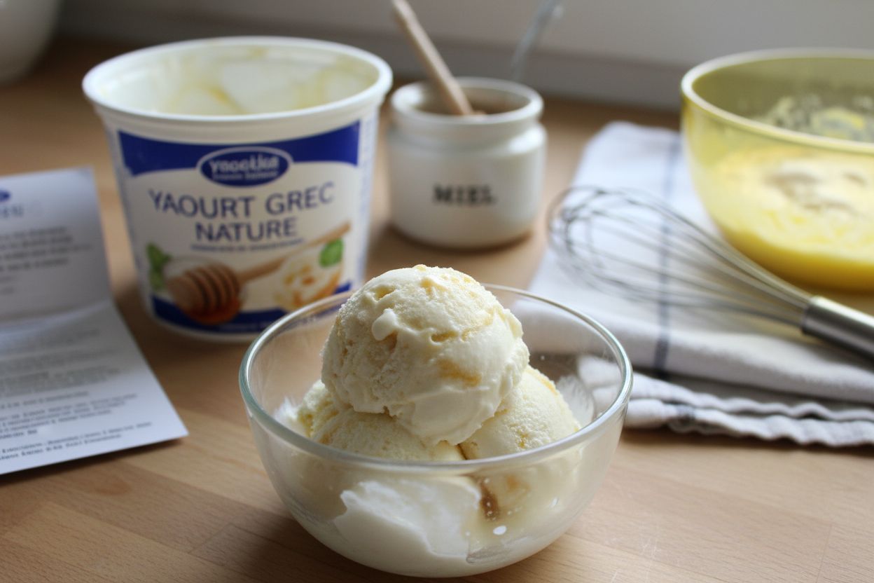 Glace maison au yaourt et miel