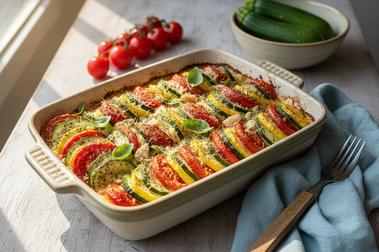 Gratin de courgettes et tomates