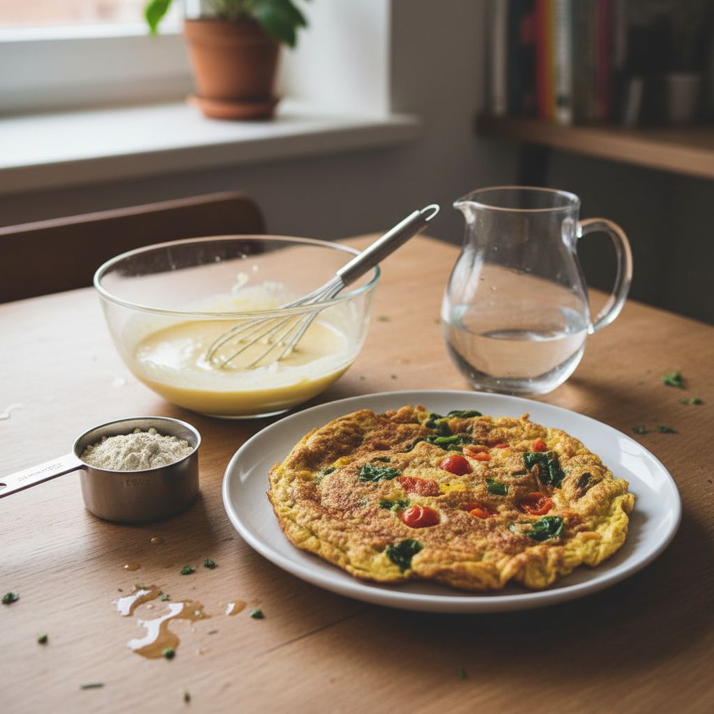 Omelette végétale sans œuf à la farine de pois chiche
