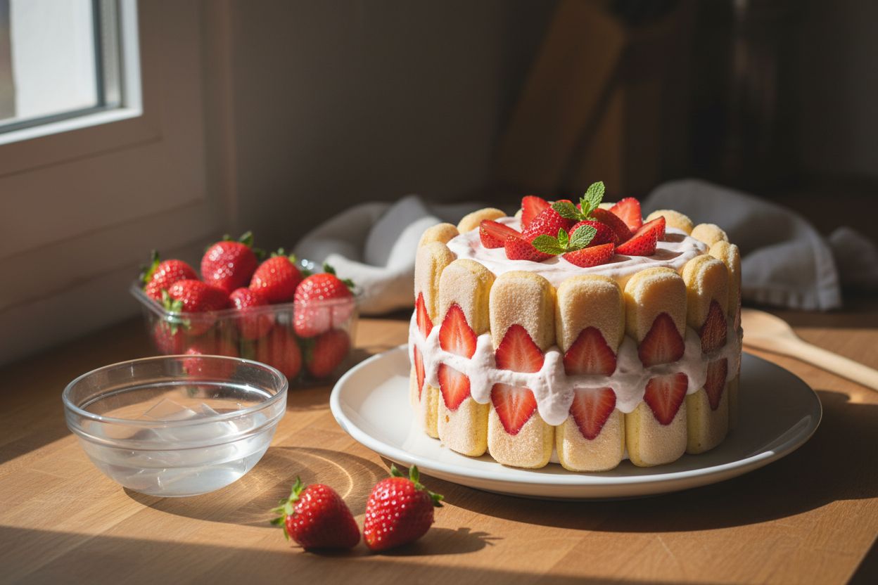 Charlotte aux fraises terminé
