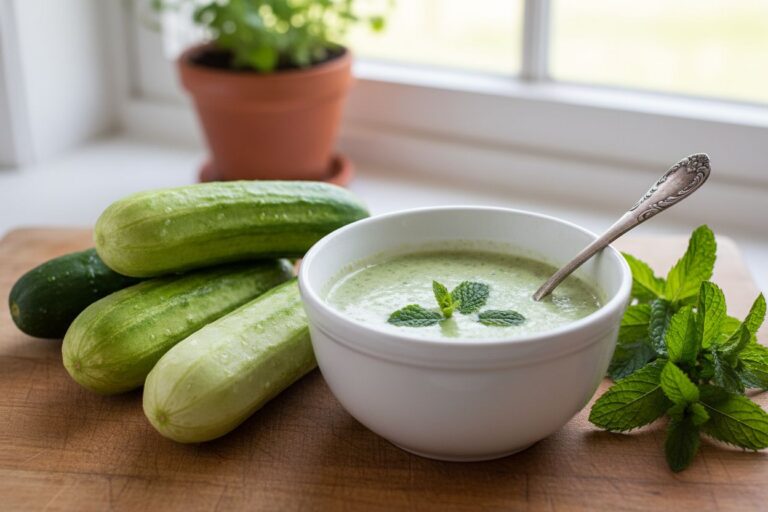 Soupe fraîche concombre menthe Recette estivale rafraîchissante