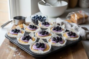 Mini cheesecakes aux myrtilles