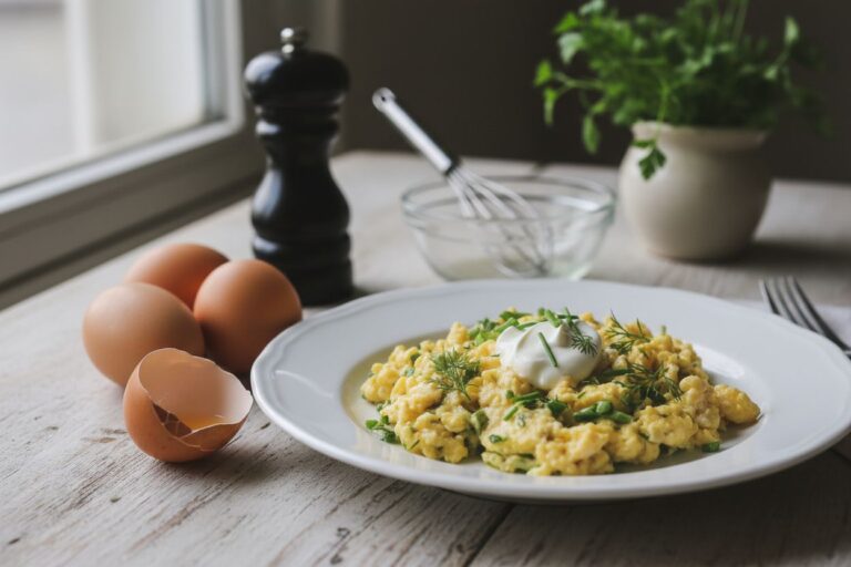 Oeufs brouillés aux herbes Recette facile, moelleuse et parfumée
