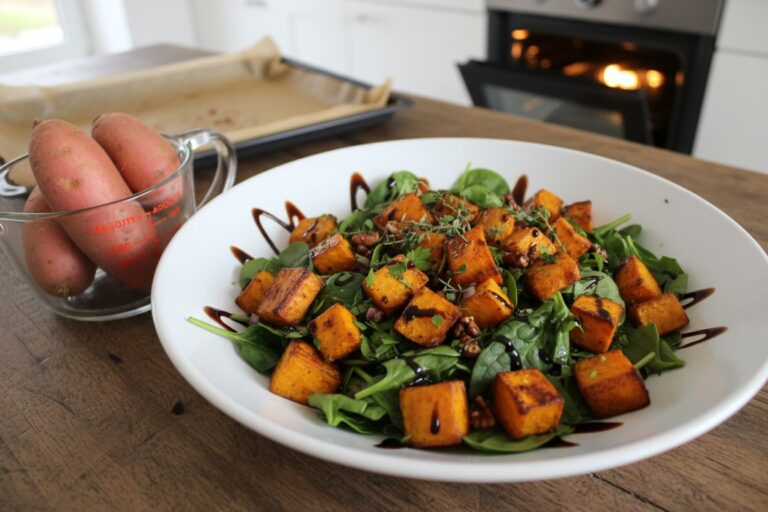Salade Tiède Patates Douces Rôties Vitamines Energie Nutriments Bien Etre