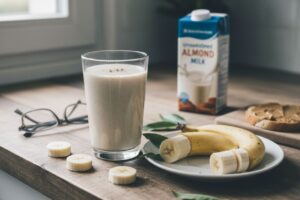 Smoothie banane et lait d’amande