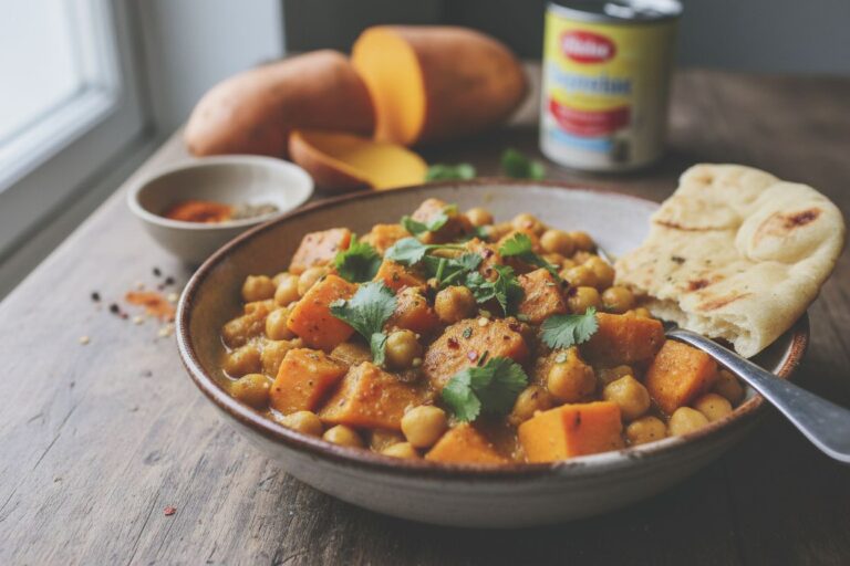 Curry Patates Douces Pois Chiches Recette Végétarienne Énergisante