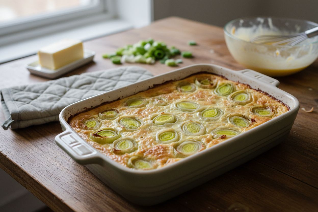 Clafoutis salé aux poireaux