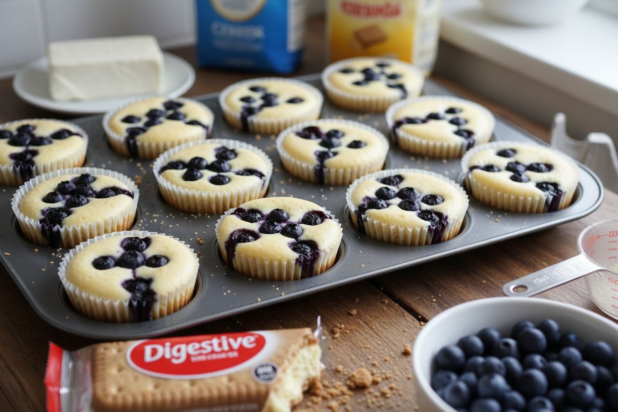 Mini cheesecakes aux myrtilles