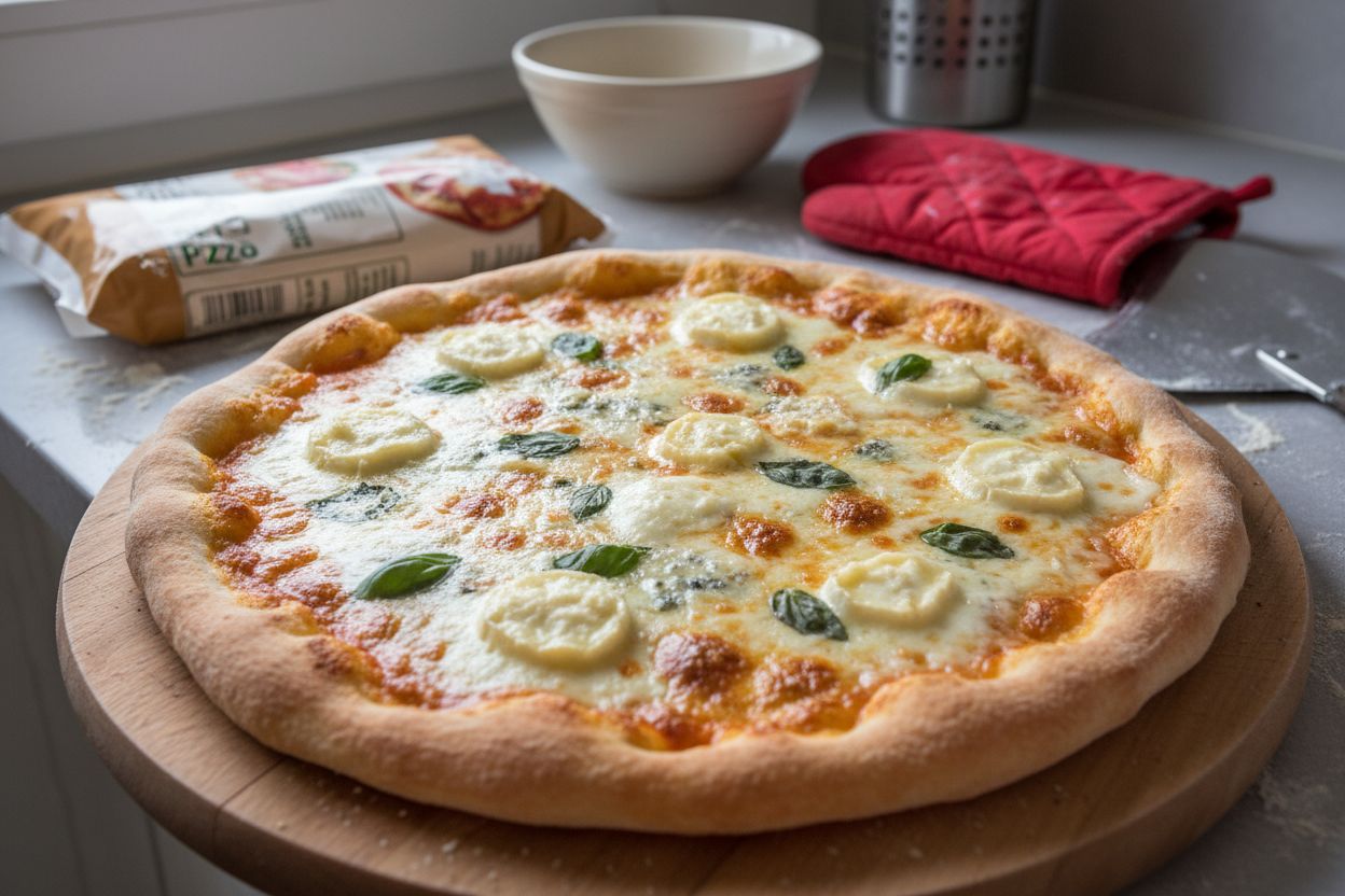 Pizza blanche aux quatre fromages