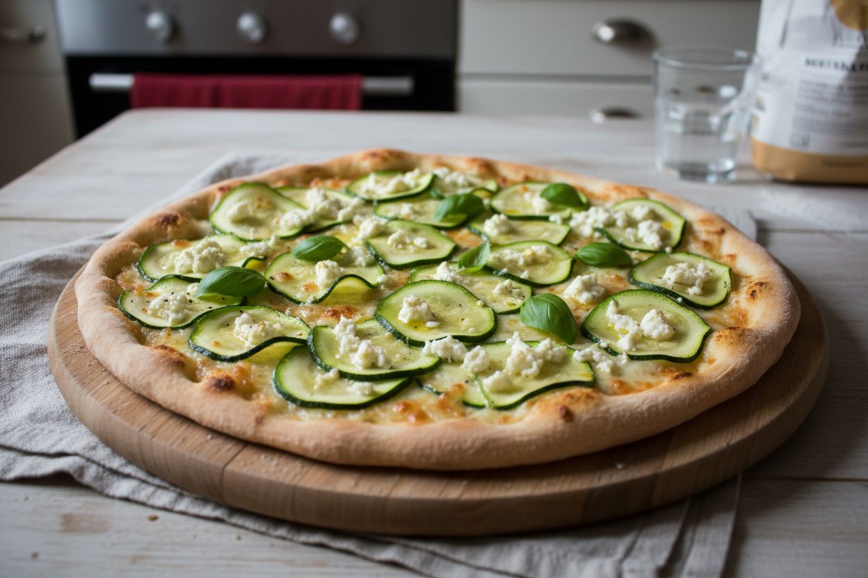 Pizza à la courgette et au chèvre