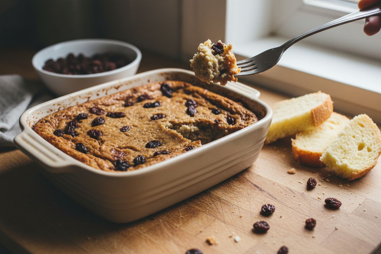 Pudding au pain et aux raisins secs