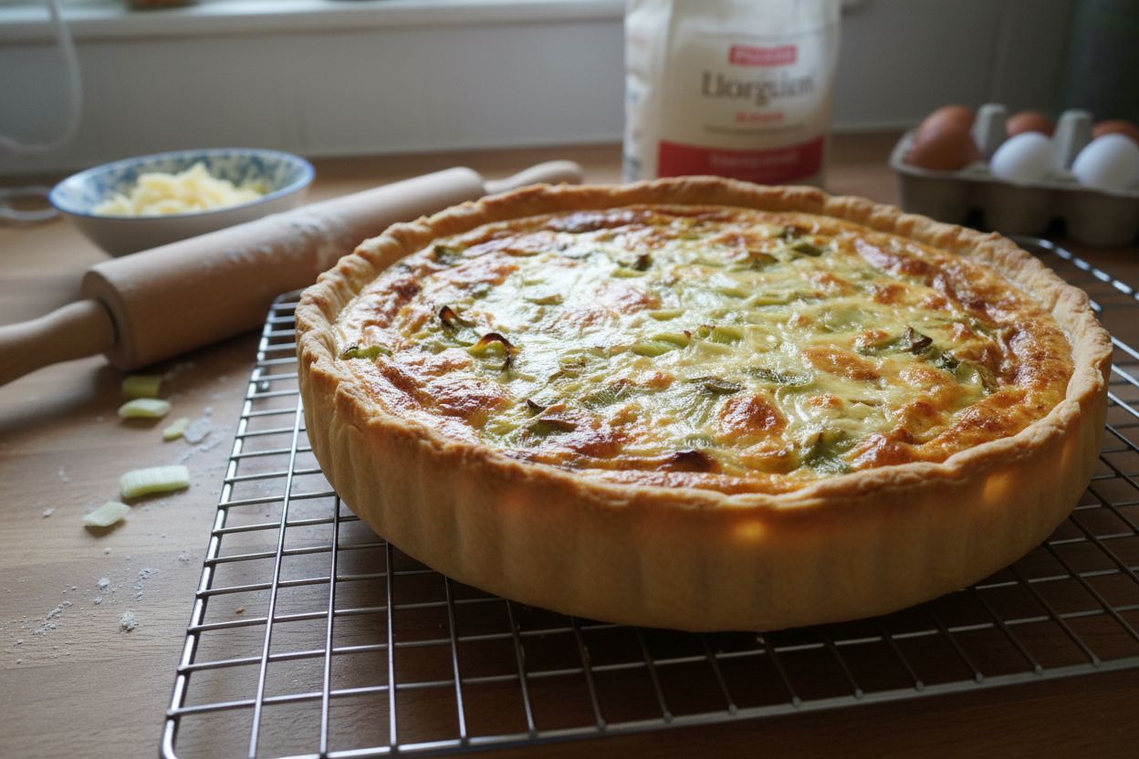 Quiche aux poireaux et fromage