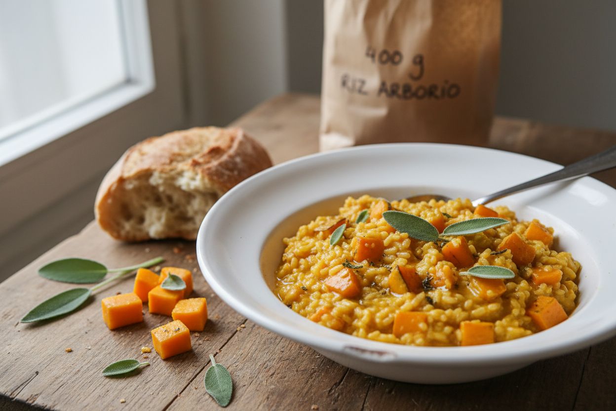 Risotto au potiron et sauge