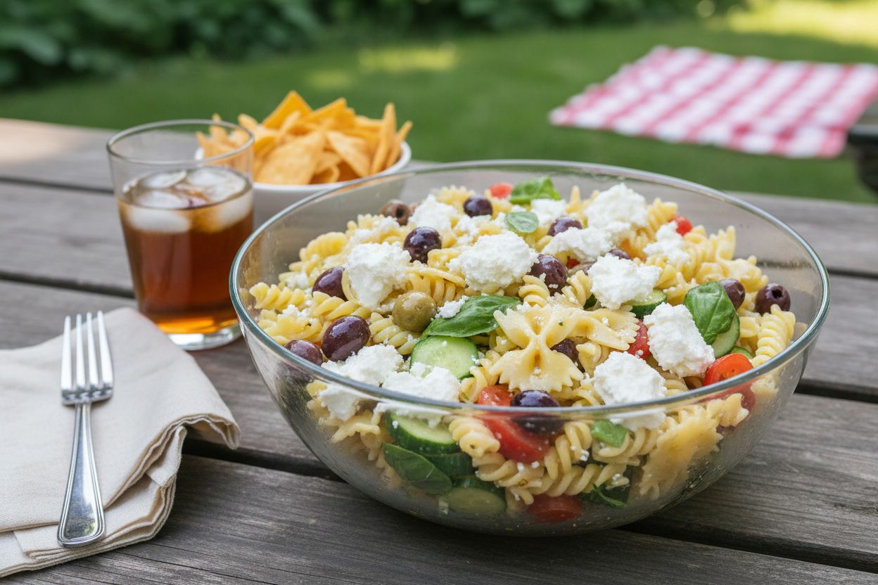 Salade de pâtes à la feta et olives