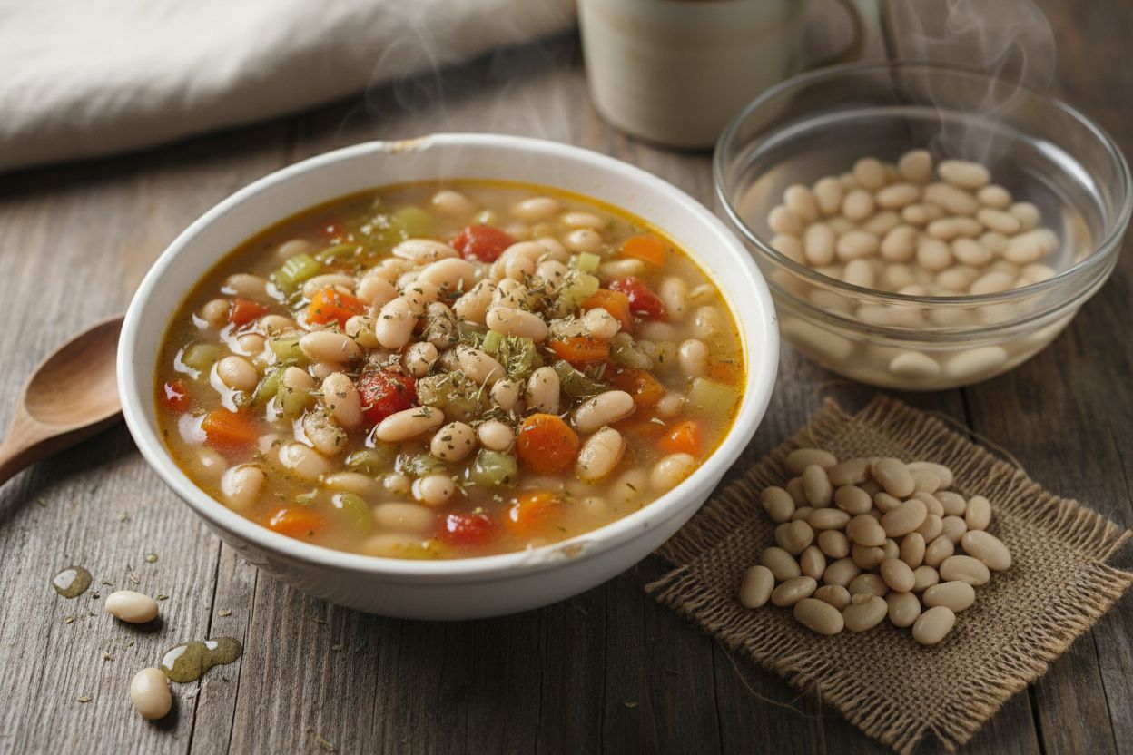 Soupe aux haricots blancs et légumes
